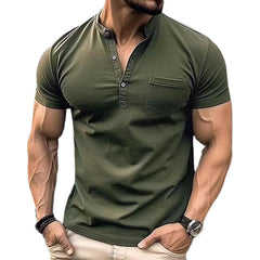 Loookus - Men's Casual Short Sleeve Pocket Business POLO