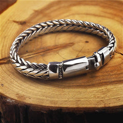 Loookus - 925 Silver Vintage Tight Braided Bracelet