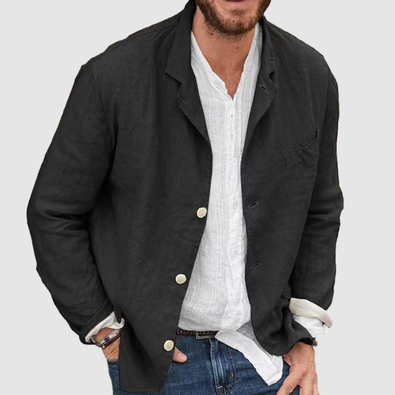 Loookus - Men's cotton and linen casual jacket