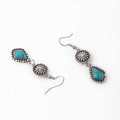 Loookus - Bohemian Vintage Carved Turquoise Long Earrings