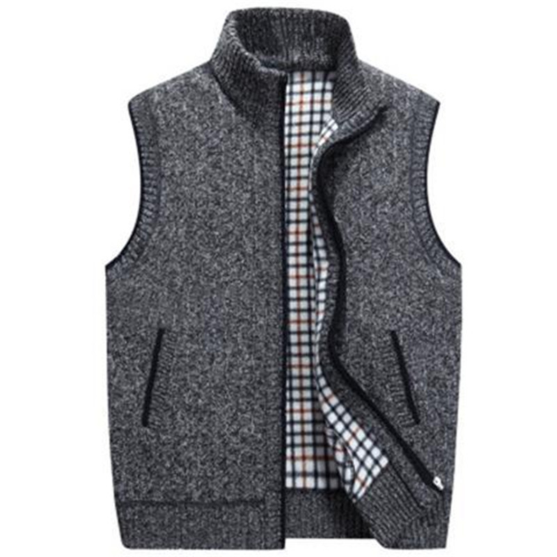 Loookus - Men's autumn and winter stand collar knitted vest jacket