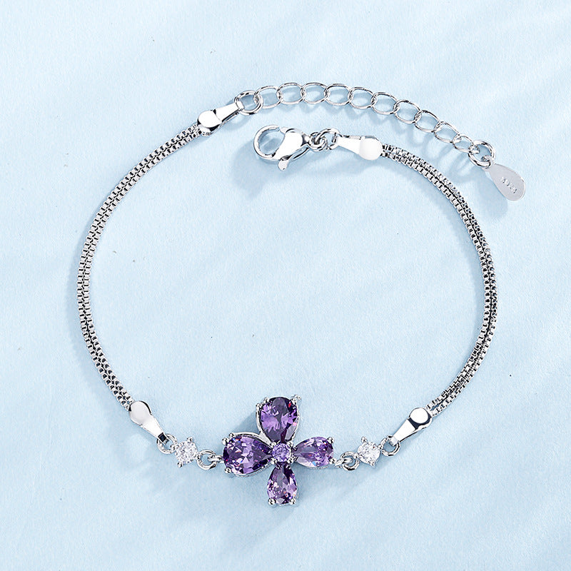 Loookus - Fashion Purple Clover Bracelet