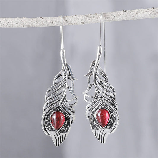 Loookus - Bohemian Hollow Feather Pendant Earrings