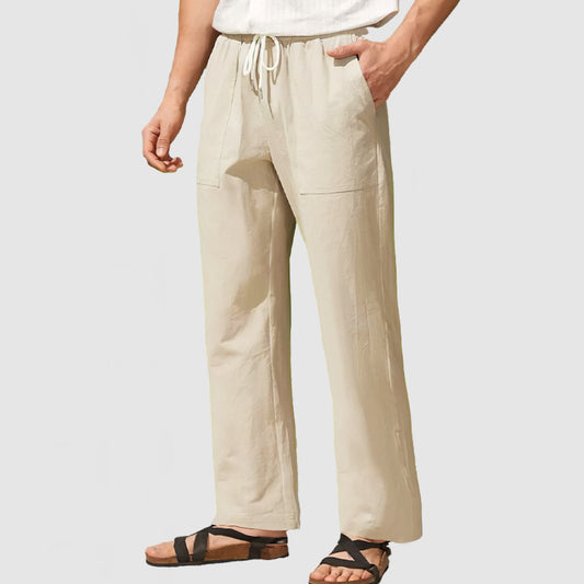 Loookus - Men's Casual Linen Breathable Beach Pants