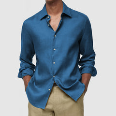 Loookus - Gentleman's Casual Luxury Touch Cotton Linen Shirt