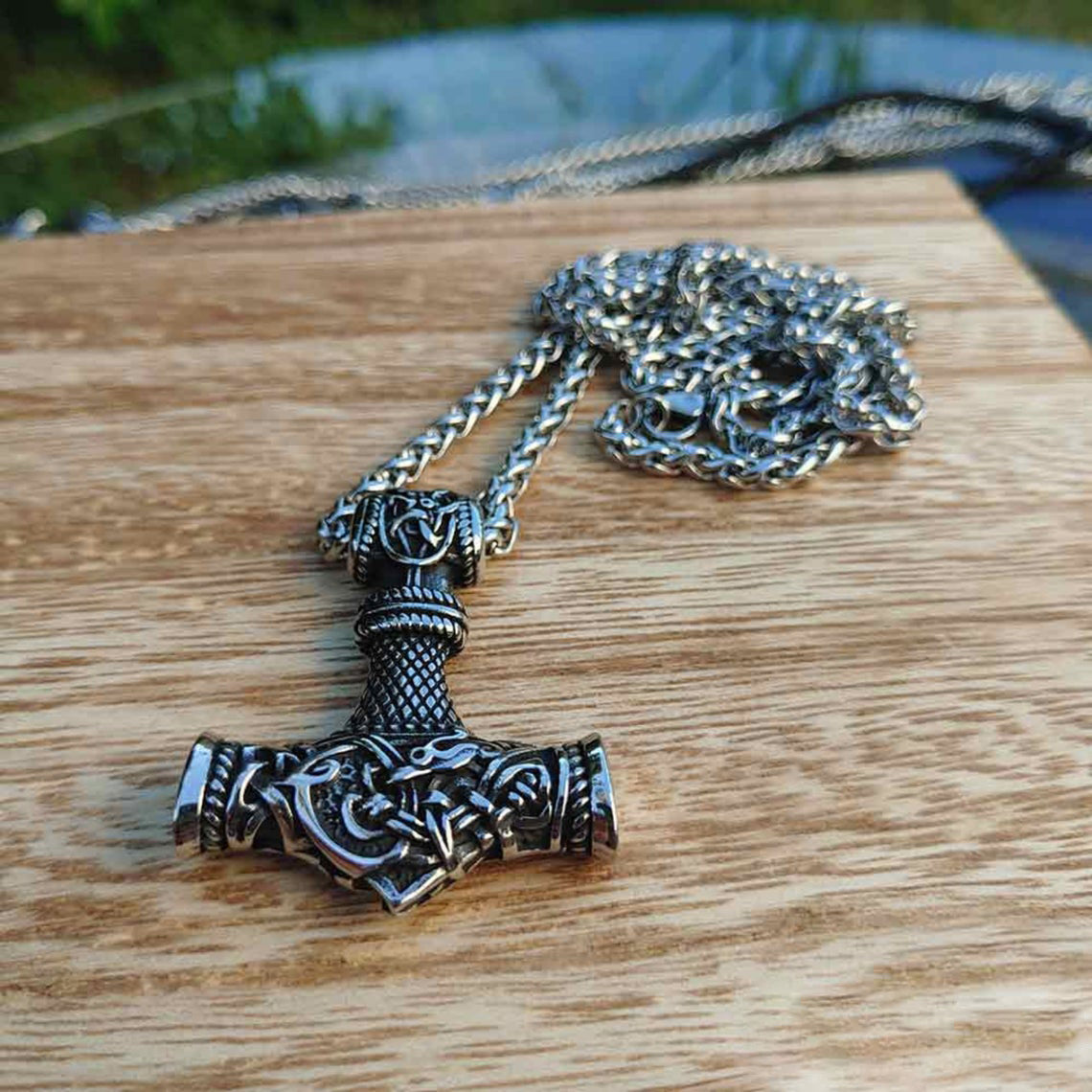 Loookus - Mjolnir Thor's Hammer Viking Necklace