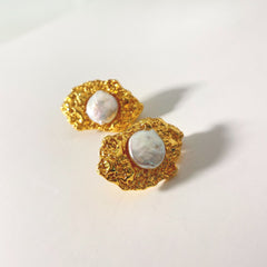 Loookus - Original Design Retro Irregular Pleated Texture Earrings