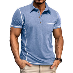 Loookus - Men's short-sleeved Cotton Polo T-shirt