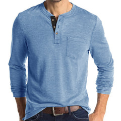 Loookus - 2025 Man's Long Sleeve Knit Henley