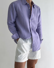 Loookus - Summer Simple Solid Color Linen Shirt