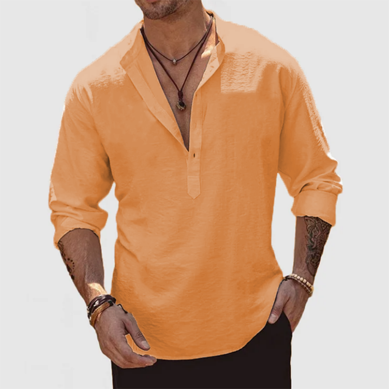 Loookus - Men's Casual Everyday Cotton Linen Shirt