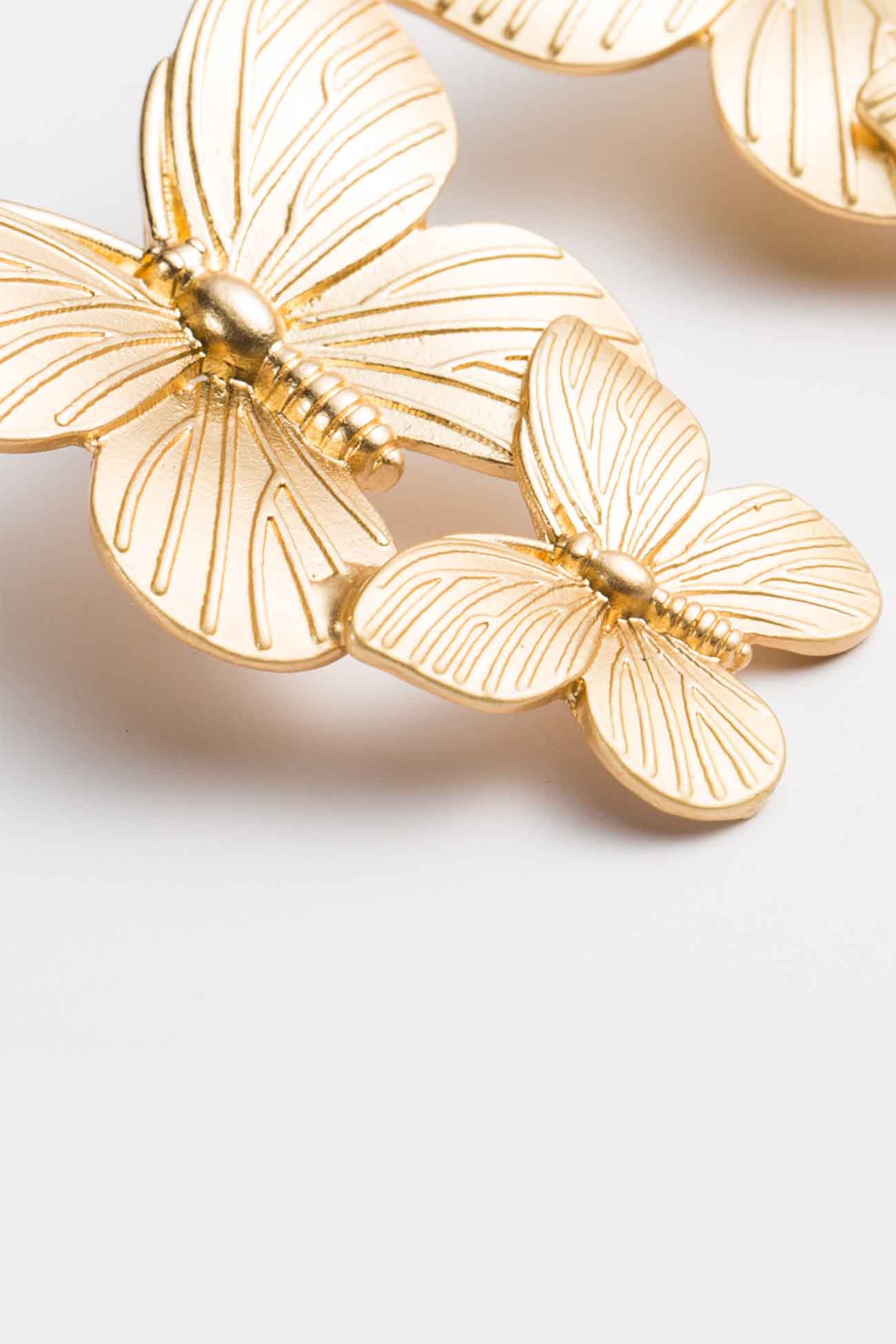 Loookus - Gold Double Butterfly Stud Earrings