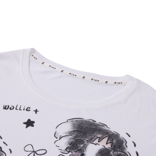 Loookus - Cool Puppy Graffiti Super-Thin Long Sleeve Tee