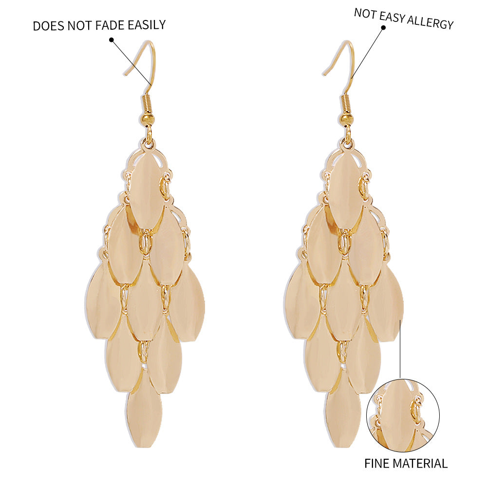 Loookus - Leaf Sequin Earrings