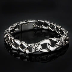 Loookus - 925 Silver Ethnic Pattern Bracelet