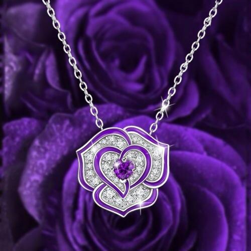 Loookus - Purple Rose Necklace