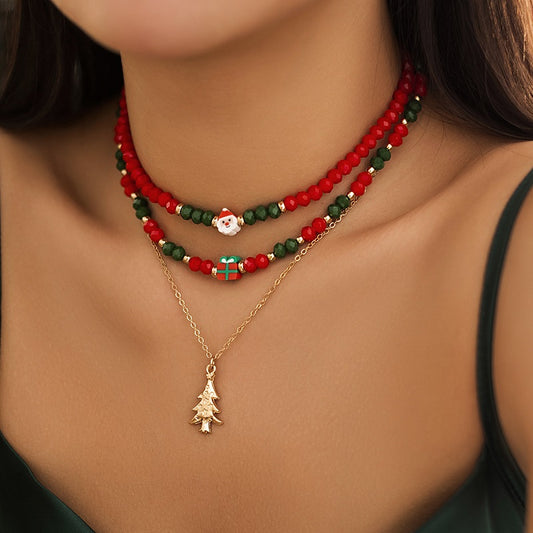 Loookus - Christmas Women's Beaded Choker Necklace