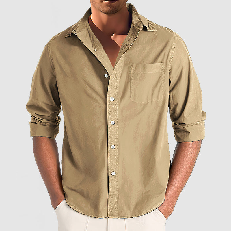 Loookus - Men's Premium Cotton Basic Long Sleeve Shirt