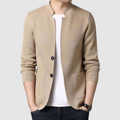 Loookus - Men's Fashion Casual Lapel Two Wear Long Sleeve Cardigan