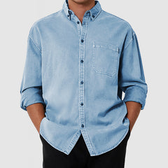 Loookus - Men's Casual Premium Washed Cotton Pocket Shirt