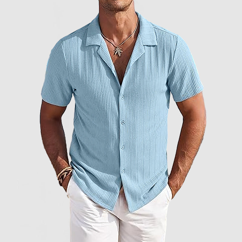 Loookus - Men's Casual Knit Short Sleeve Shirt