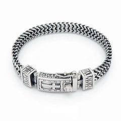Loookus - 925 Silver European and American Retro Punk Double Chain Bracelet