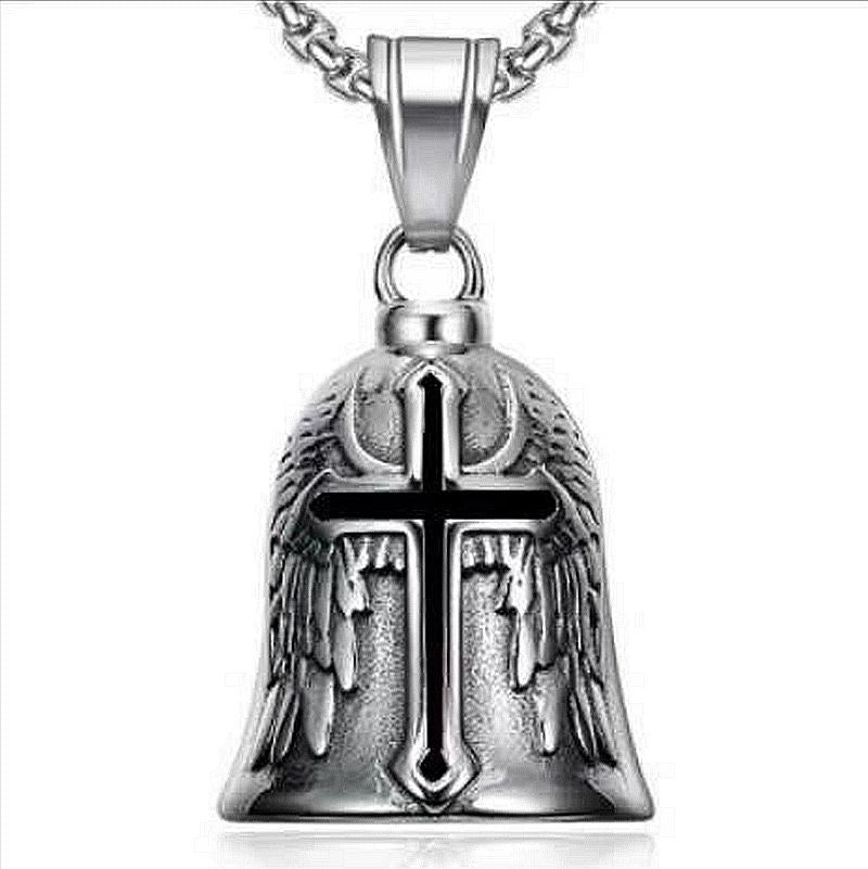 Loookus - Men's Motorcycle Style Feather Wings Angel Necklace