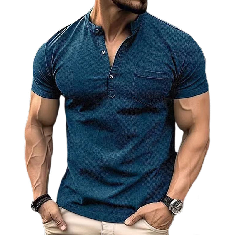 Loookus - Men's Casual Short Sleeve Pocket Business POLO