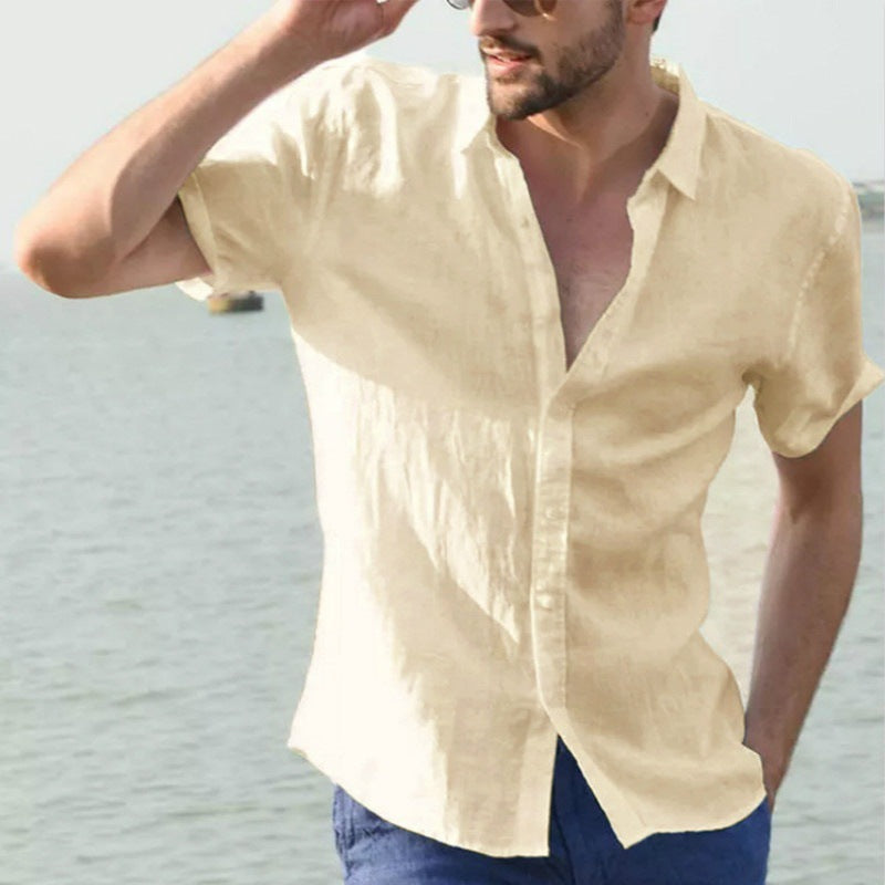 Loookus - Men's cotton short sleeve shirt