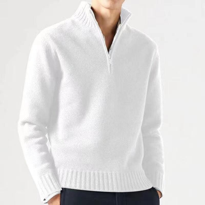 Loookus - New autumn and winter men's thickened stand collar casual woolen sweater