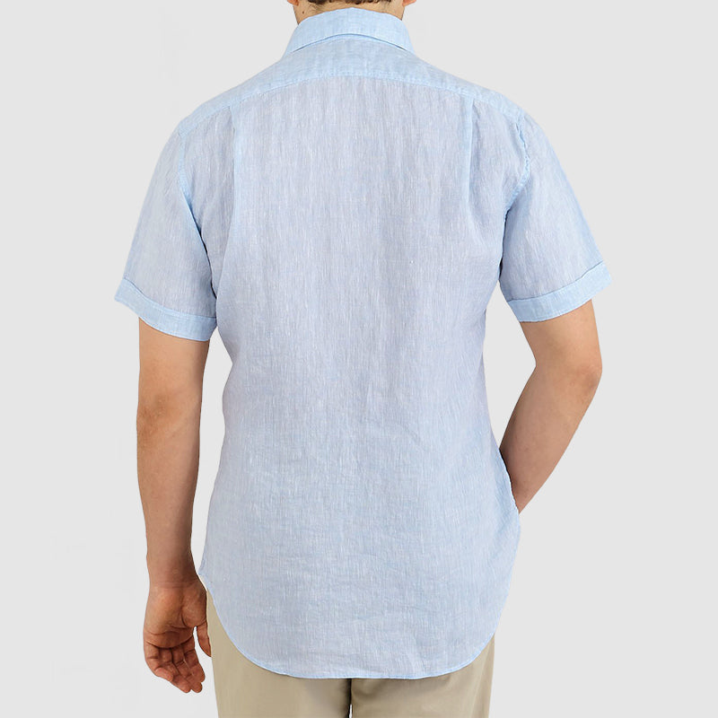 Loookus - Gentleman's Daily Cotton Linen Short Sleeve Shirt