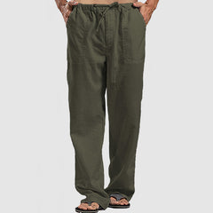 Loookus - Men's Linen Breathable Lace-Up Beach Pants