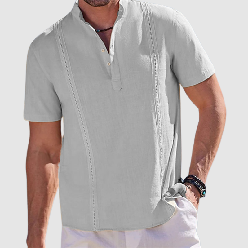 Loookus - Men's summer loose and lazy wind ruffian handsome short-sleeved shirt