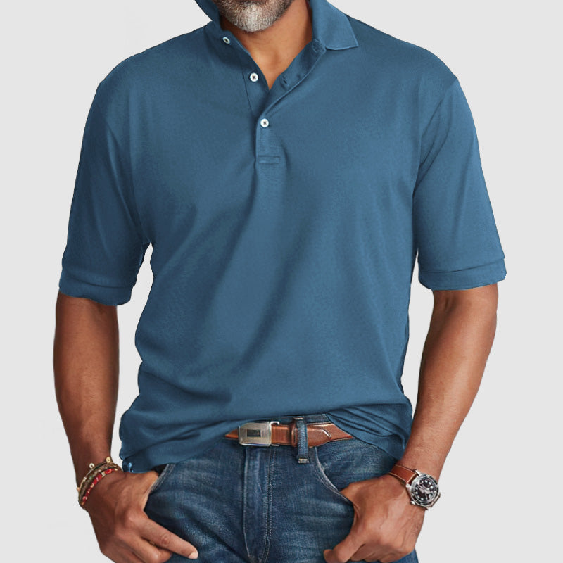 Loookus - Men's High Quality Cotton Short Sleeve Polo Shirt