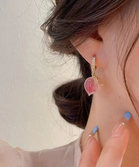 Loookus - Pink Peach Earrings