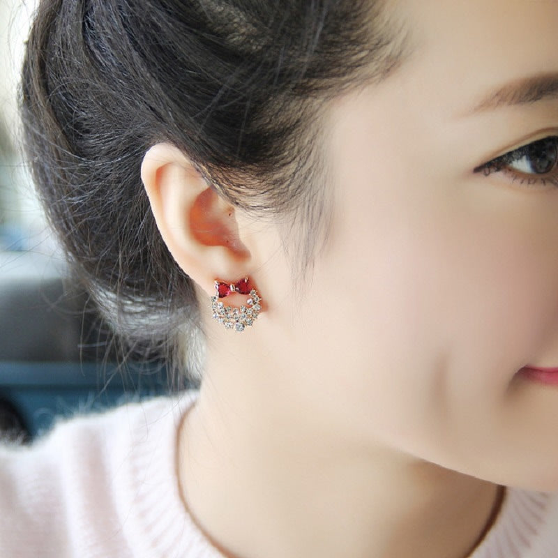 Loookus - 925 silver bow earrings