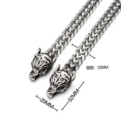 Loookus - 925 Silver Punk Wolf Head Bracelets