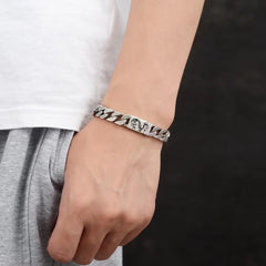 Loookus - 925 Silver Chinese Dragon Cable Bracelet