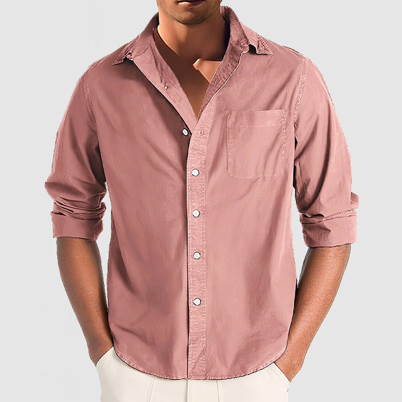 Loookus - Men's Premium Cotton Basic Long Sleeve Shirt