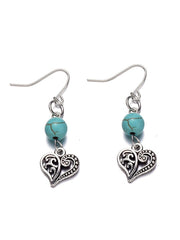 Loookus - Vintage Alloy Turquoise Love Earrings