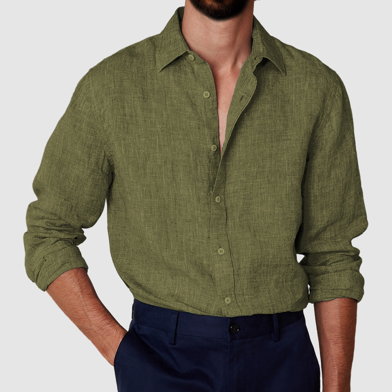 Loookus - Men's cotton and linen anti-wrinkle shirt