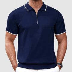 Loookus - Men's Premium Knit Zipper Polo Shirt