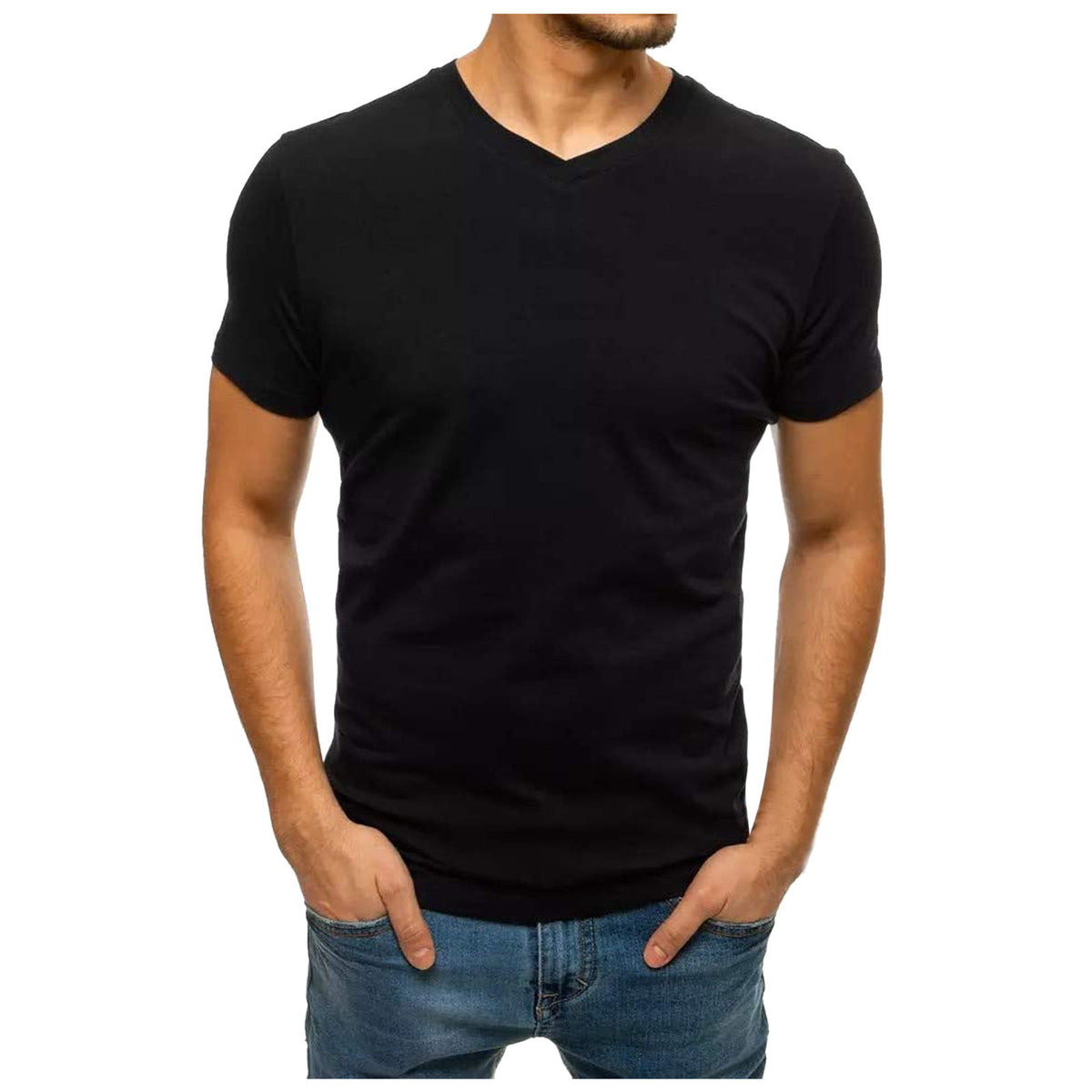 Loookus - Summer Men's Cotton Loose Relaxed Solid Color T-shirt