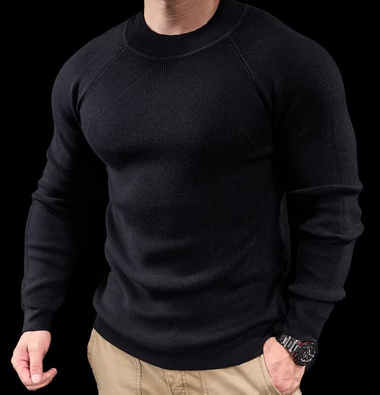 Loookus - Men's Long Sleeve Sports Training Shirt - Autumn Winter Crew Neck Base Layer