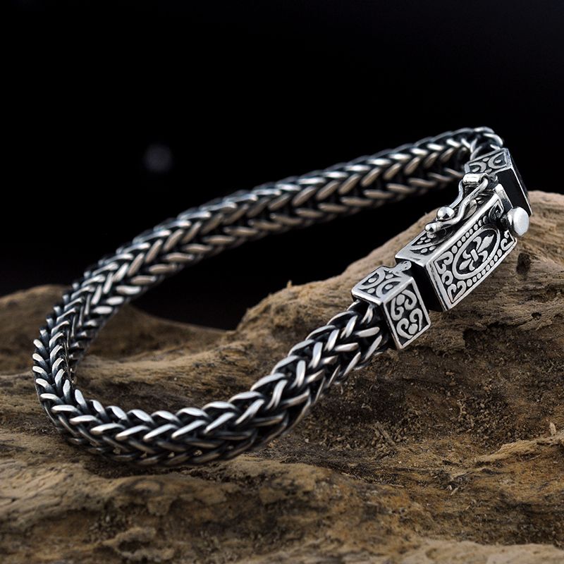 Loookus - 925 Silver men's vintage personality bracelet