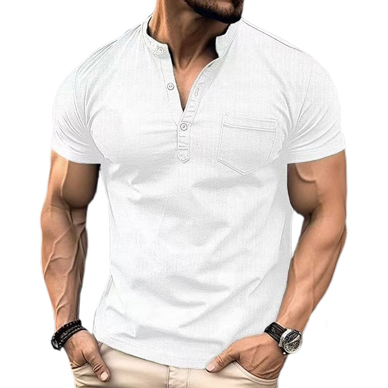 Loookus - Men's Casual Short Sleeve Pocket Business POLO