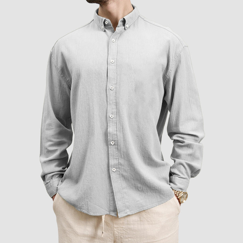 Loookus - Men's Basic Casual Cotton Linen Shirt