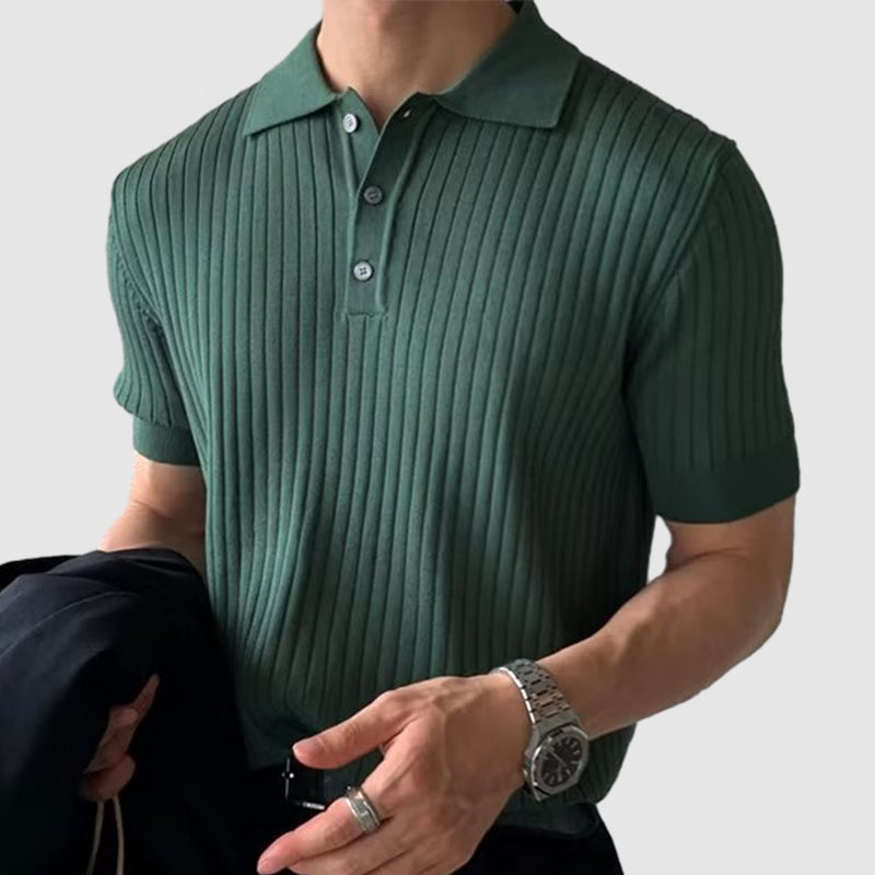 Loookus - Gentleman's Knit Textured Polo Shirt