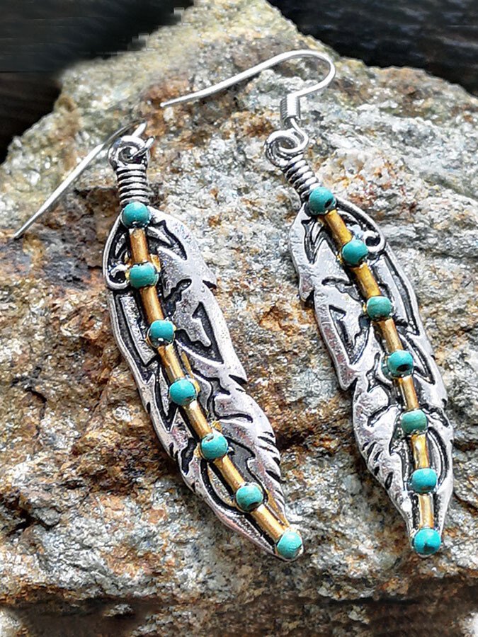 Loookus - Casual Ethnic Style Feather Earrings