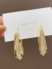 Loookus - Micropaved Zirconia Hoop Earrings